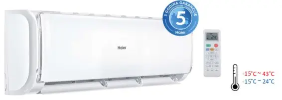 Klima uređaj Haier Tundra Plus montiran na zid.
